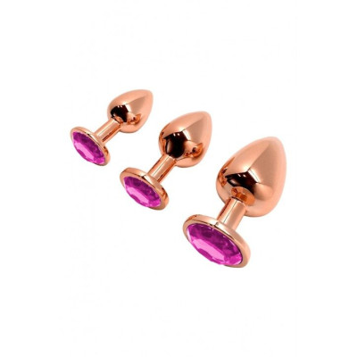 Анальна пробка Wooomy Tralalo Rose Gold Plug MAGENTA M