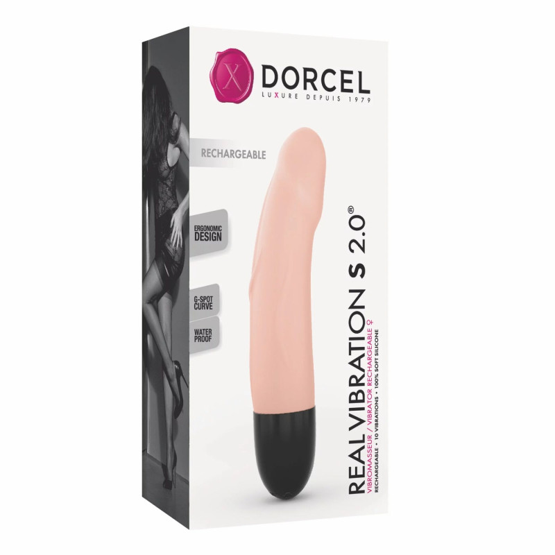 Вібратор Dorcel Real Vibration S Flesh 2.0, діам 3,7см, перезаряджаємий, для точки G