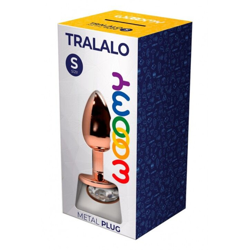Металевий анальна пробка Wooomy Tralalo Rose Gold Plug Size M, діаметр 3,4 см, довжина 8 см