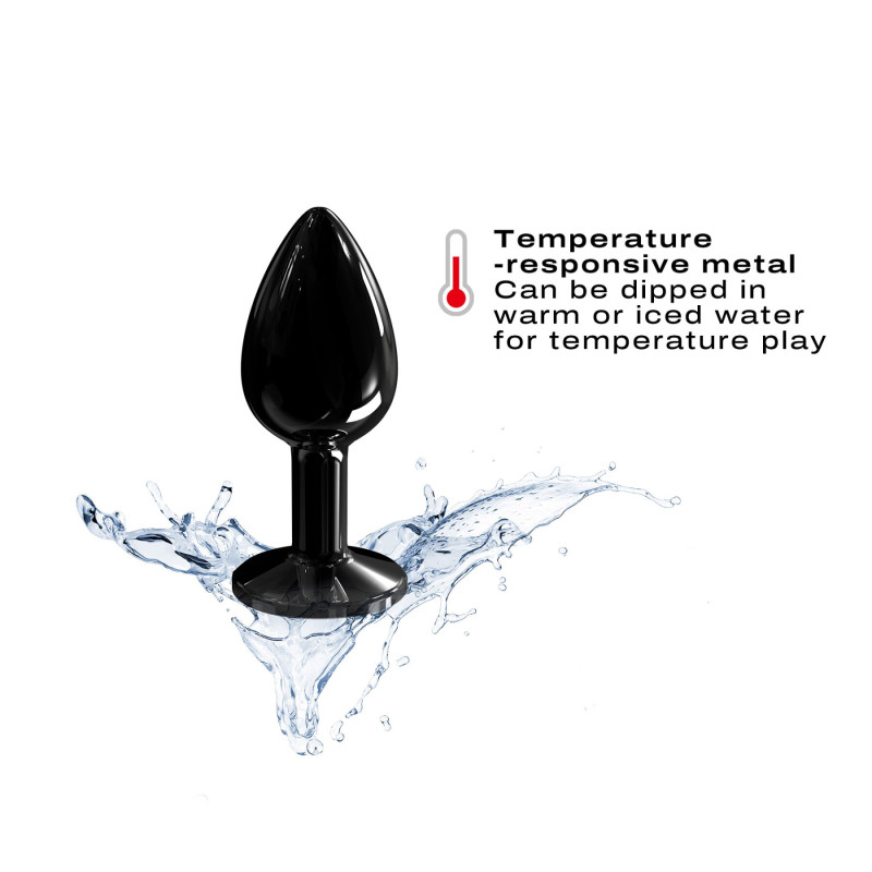 Металева анальна пробка із чорним кристалом Dorcel - Diamond Plug BLACK S