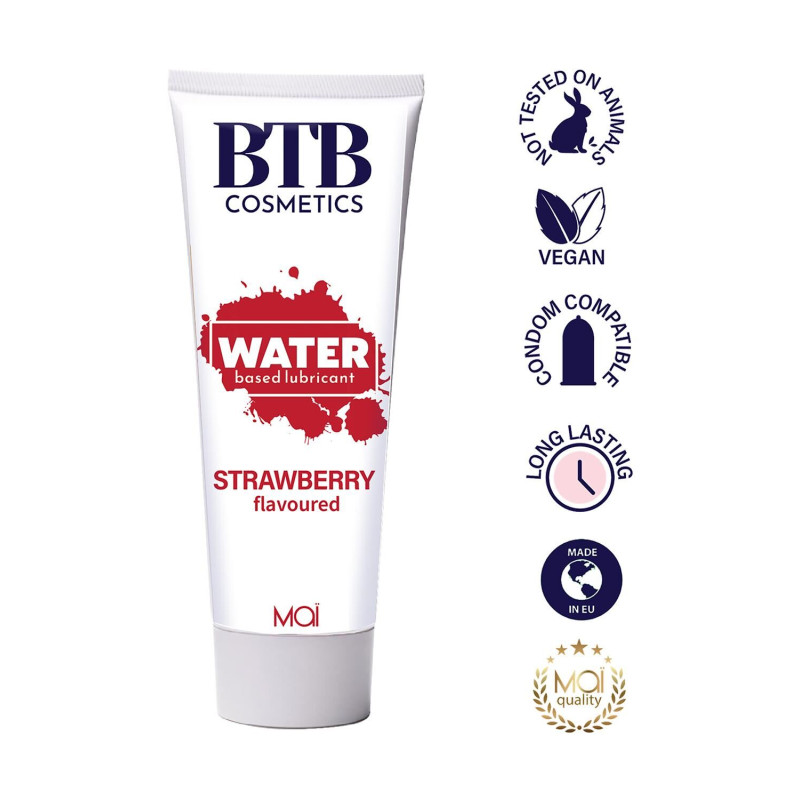 Лубрикант на водній основі BTB FLAVORED STRAWBERRY з ароматом полуниці (100 мл)