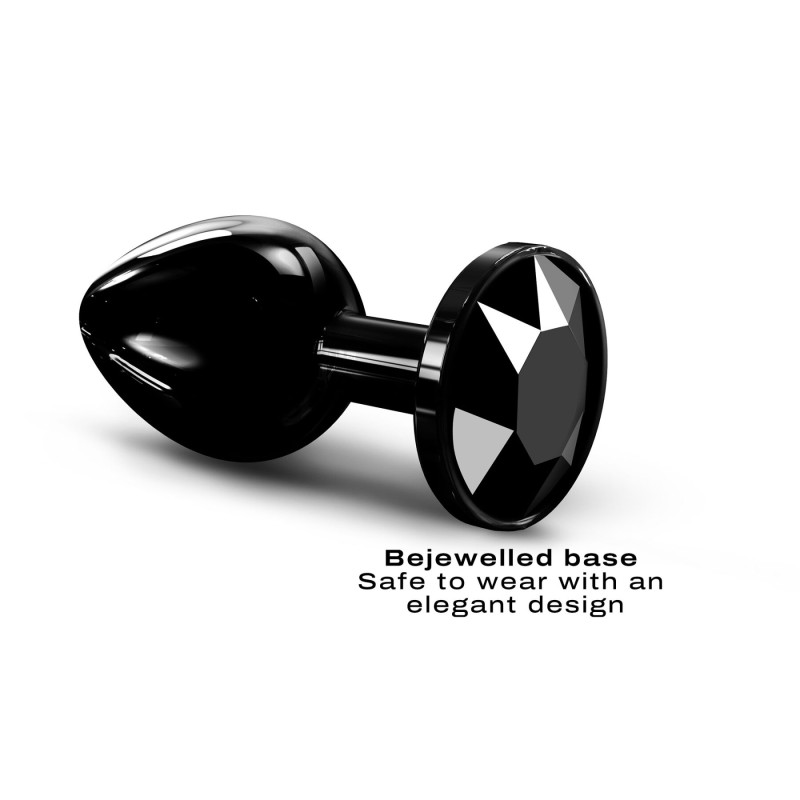 Металева анальна пробка із чорним кристалом Dorcel - Diamond Plug BLACK M