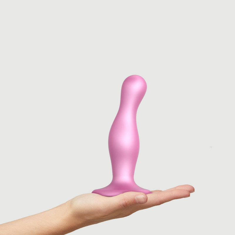 Насадка для страпону Strap-On-Me DILDO PLUG CURVY ROSE DRAGEE METALLIC - M