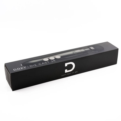 Вібромасажер DOXY Die Cast 3R Matte Black, потужний, живлення 220В, металевий корпус