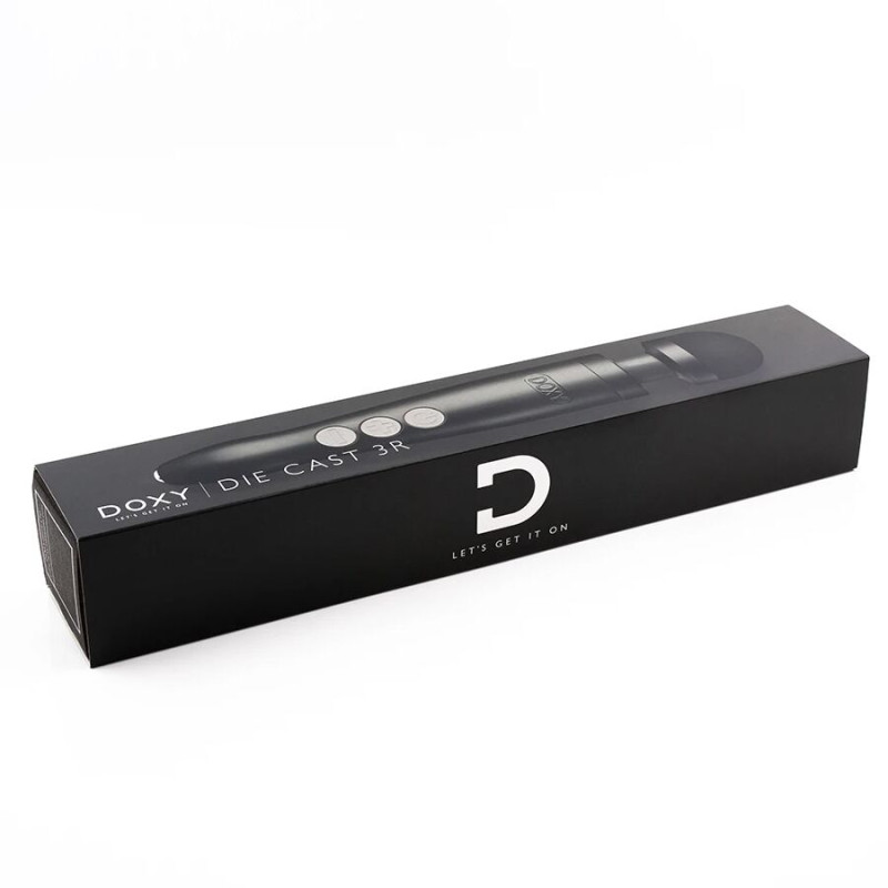 Вібромасажер DOXY Die Cast 3R Matte Black, потужний, живлення 220В, металевий корпус