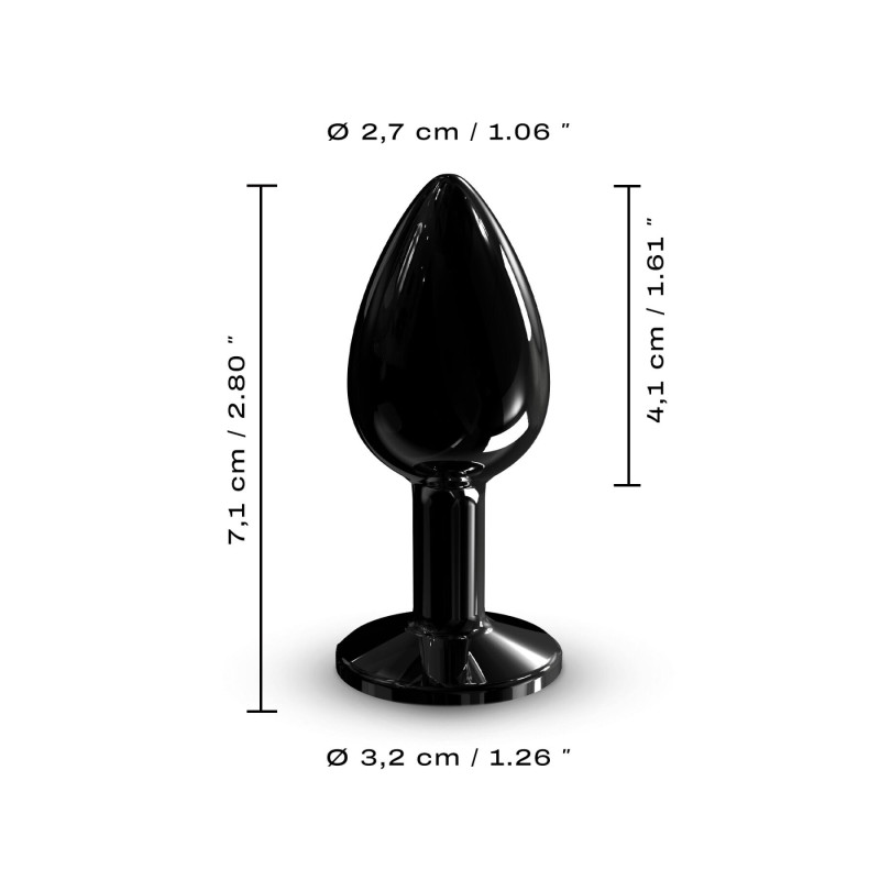 Металева анальна пробка із чорним кристалом Dorcel - Diamond Plug BLACK S