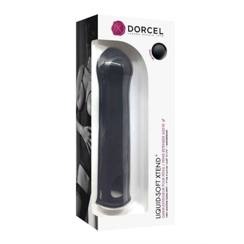 Подовжуюча насадка на член Dorcel LIQUID-SOFT XTEND (до +3,8см), з кільцем для мошонки (м'ята упаковка)