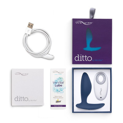 Анальна смарт-вібропробка We-Vibe Ditto Moonlight Blue з пультом ДУ