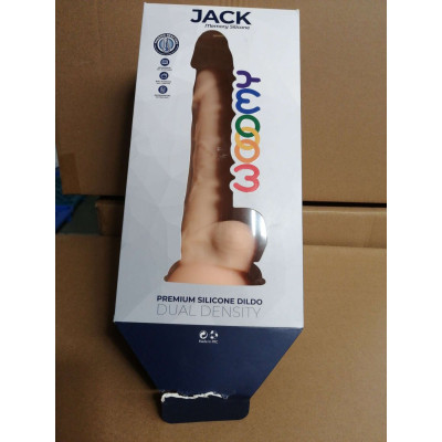 Силіконовий фалоімітатор Wooomy Jack, термореактивний, з присоскою, довжина 23,1 см, діаметр 4,8 см (м'ята упаковка)