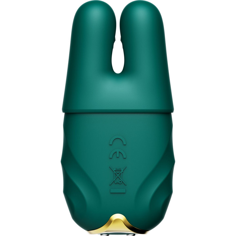 Смарт вібратор для грудей Zalo - Nave Turquoise Green, пульт дистанційного керування, робота через додаток