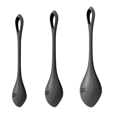 Набір йоні намистин Satisfyer Yoni Power 2 Black, діаметр 2-2,5-3см, вага 22-44-73гр (м'ята упаковка)