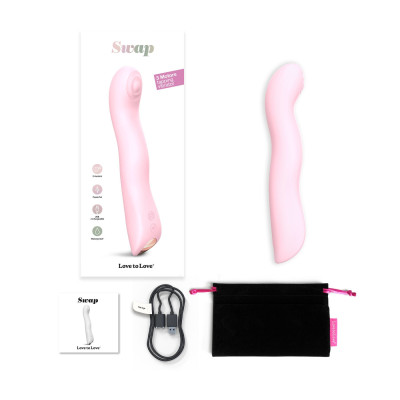 Вібратор Love To Love SWAP - BABY PINK з пульсуючою перлиною для точки G(м'ята упаковка)