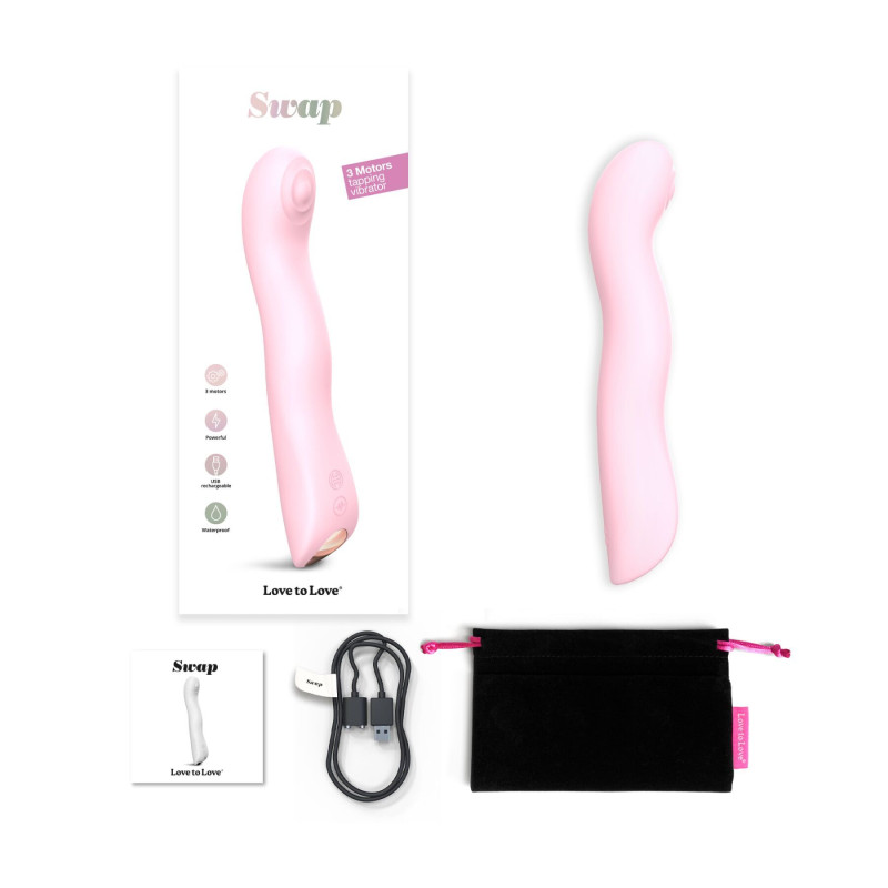 Вібратор Love To Love SWAP - BABY PINK з пульсуючою перлиною для точки G(м'ята упаковка)