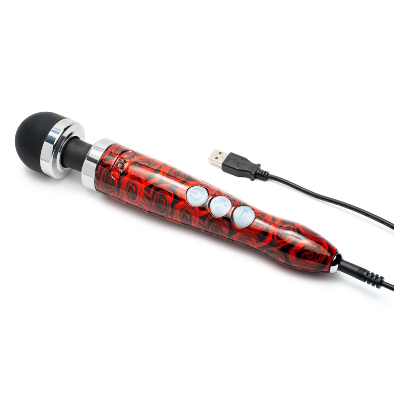 Вібромасажер DOXY Die Cast 3R ROSE PATTERN, дуже потужний, живлення 220В, металевий корпус