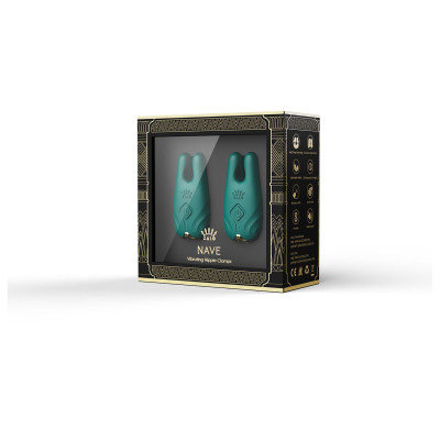 Смарт вібратор для грудей Zalo - Nave Turquoise Green, пульт дистанційного керування, робота через додаток