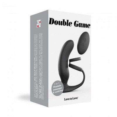 Вібромасажер простати Love To Love Double Game з подвійним ерекційним кільцем і пультом дистанційного керування (м'ята упаковка)