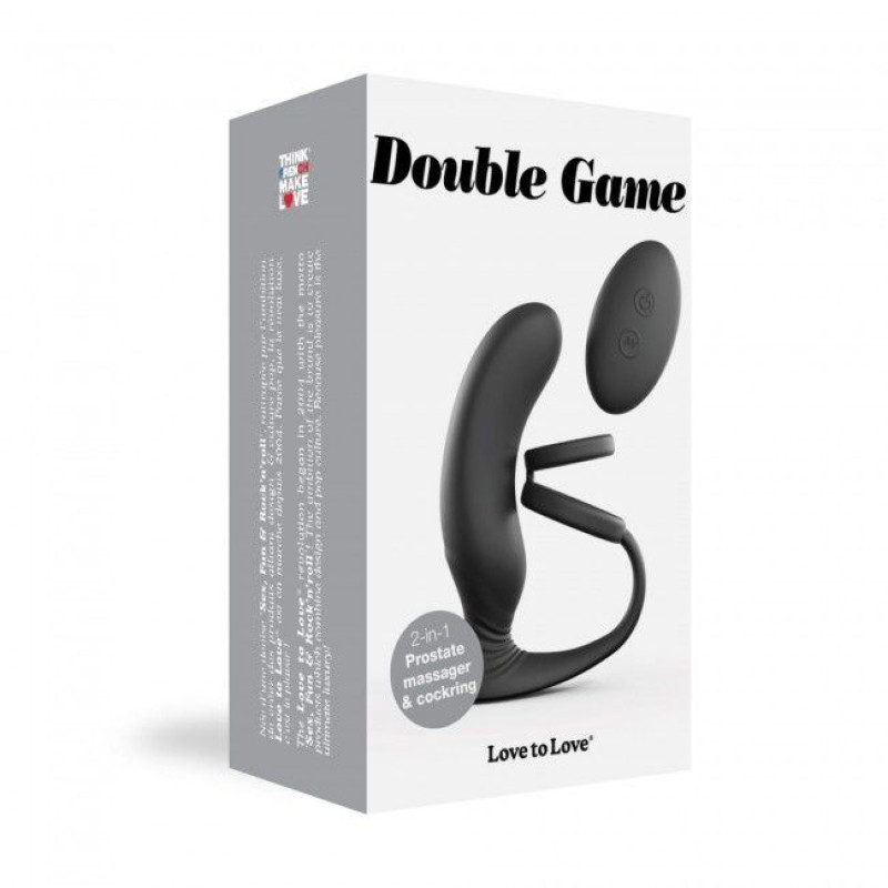 Вібромасажер простати Love To Love Double Game з подвійним ерекційним кільцем і пультом дистанційного керування (м'ята упаковка)