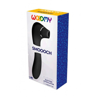 Вакуумний стимулятор з вібрацією Wooomy Smoooch Black Clitoral Suction