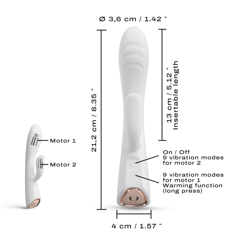 Вібратор-кролик Dorcel FLEXI RABBIT WHITE (м'ята упаковка)