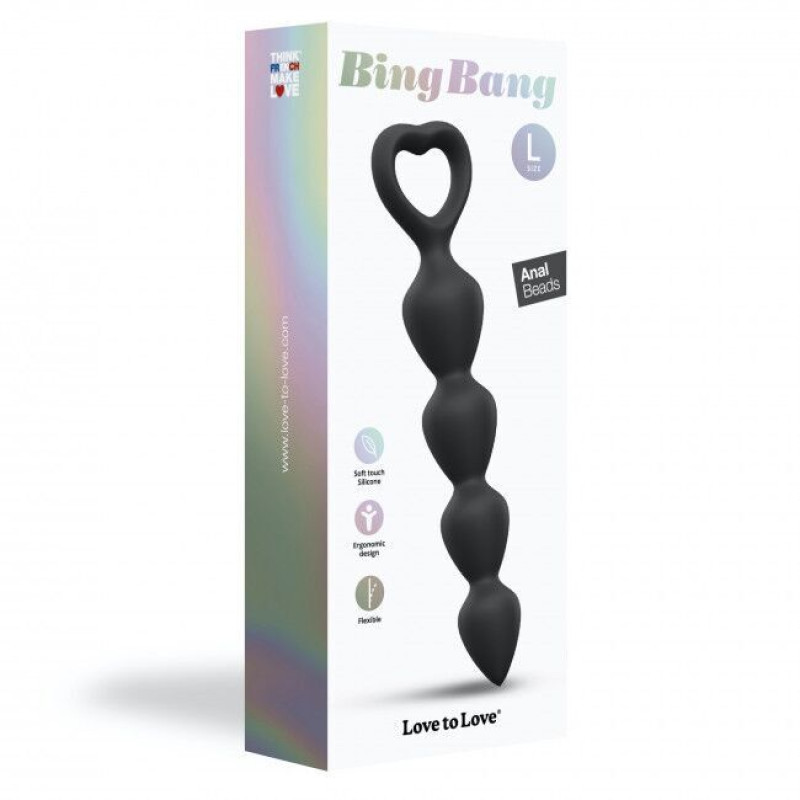 Анальний ланцюжок Love To Love BING BANG L - BLACK ONYX (м'ята упаковка)