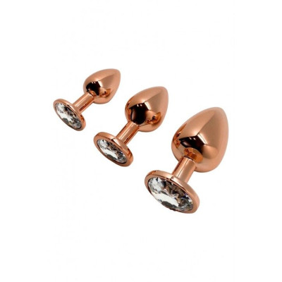 Металевий анальна пробка Wooomy Tralalo Rose Gold Plug Size M, діаметр 3,4 см, довжина 8 см