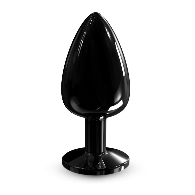 Металева анальна пробка з чорним кристалом Dorcel - Diamond Plug BLACK L