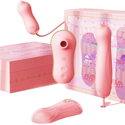 Набір 3 в 1 Zalo - UNICORN Set Pink, віброяйце, пульсатор, вакуумний стимулятор