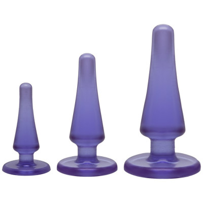 Набір анальних пробок Doc Johnson Crystal Jellies Anal - Purple