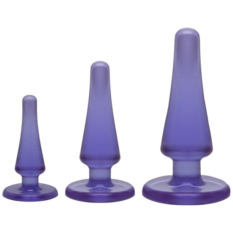 Набір анальних пробок Doc Johnson Crystal Jellies Anal - Purple, макс. діаметр 2см - 3 см - 4 см