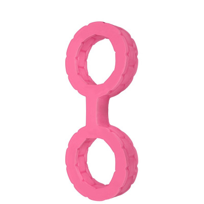 Наручники з силікону Doc Johnson The Cuffs Small - Pink, добре тягнуться, для рук і для ніг