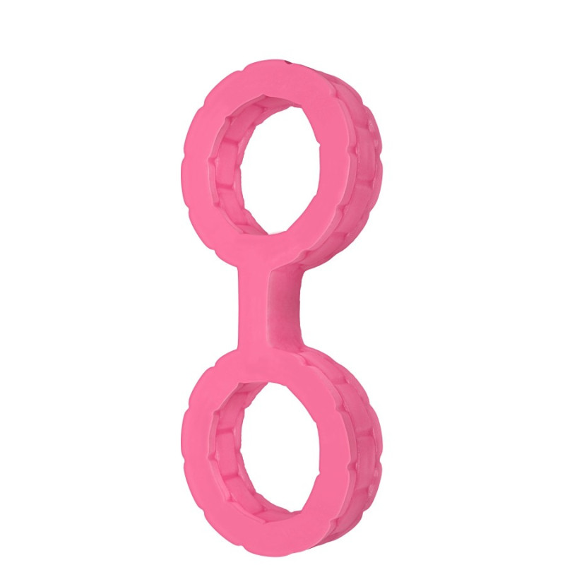 Наручники з силікону Doc Johnson The Cuffs Small - Pink, добре тягнуться, для рук і для ніг
