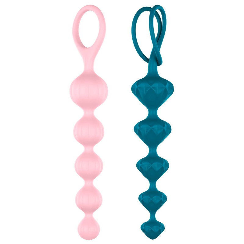 Набір анальних бус Satisfyer Beads Colored, силікон, макс. діаметр 3,3см і 3,5 см