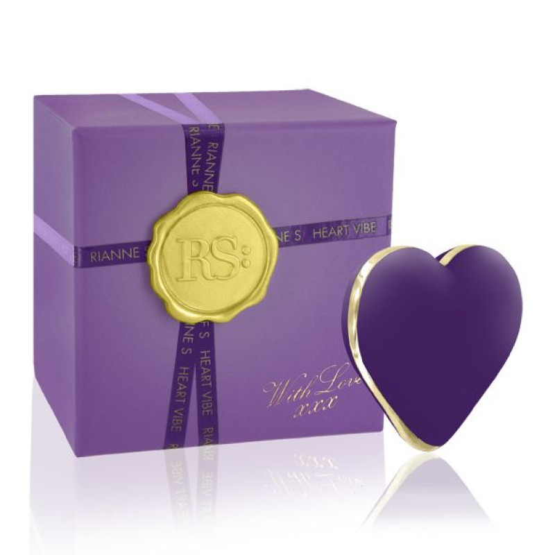 Вібратор-сердечко Rianne S: Heart Vibe Purple, 10 режимів роботи, медичний силікон