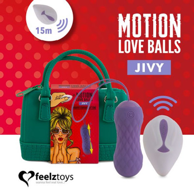 Вагінальні кульки FeelzToys Motion Love Balls Jivy з пультом, з масажем і вібрацією