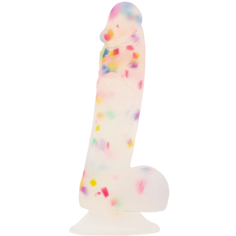 Фалоімітатор з конфетті ADDICTION - PARTY MARTY - 7.5 "- FROST and CONFETTI, 19 см, силікон