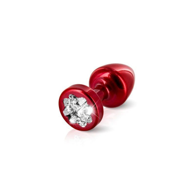 Анальна пробочка Diogol Anni R Clover Red Кристал 25мм, 4 кристали Swarovsky у вигляді листка конюшини