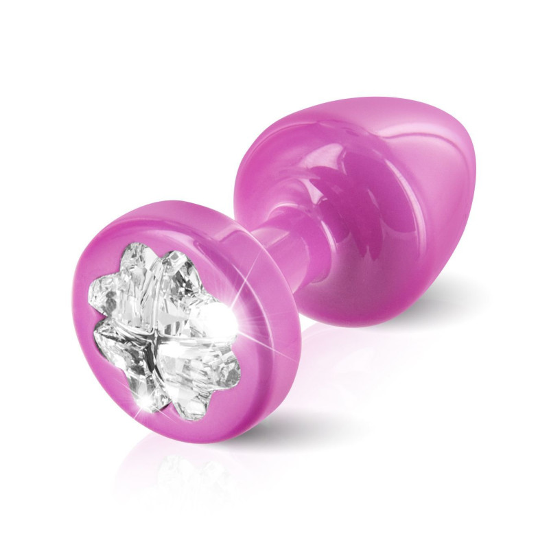 Анальна пробочка Diogol Anni R Clover Pink Кристал 25мм, 4 кристали Swarovsky у вигляді листка конюшини