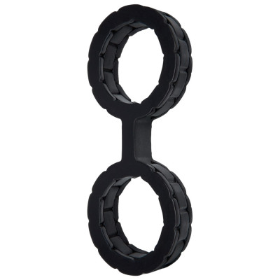 Наручники з силікону Doc Johnson The Cuffs Large - Black, добре тягнуться, для рук і для ніг