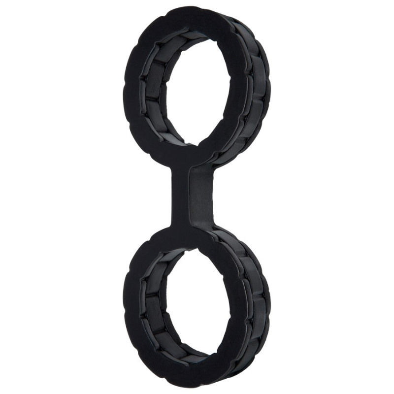 Наручники з силікону Doc Johnson The Cuffs Large - Black, добре тягнуться, для рук і для ніг