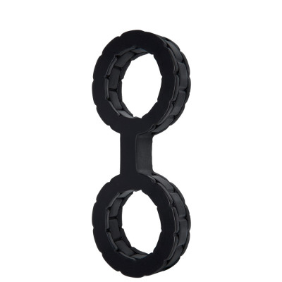 Наручники з силікону Doc Johnson The Cuffs Small - Black, добре тягнуться, для рук і для ніг