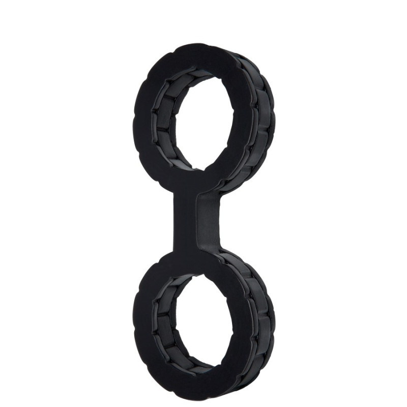Наручники з силікону Doc Johnson The Cuffs Small - Black, добре тягнуться, для рук і для ніг
