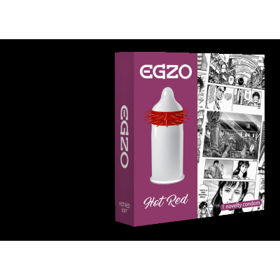 Насадка на член EGZO Hot Red (презерватив з вусиками)