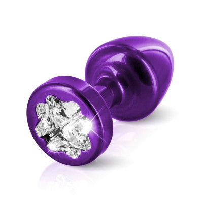 Анальна пробочка Diogol Anni R Clover Purple Кристал 30мм, 4 кристали Swarovsky у вигляді листка конюшини