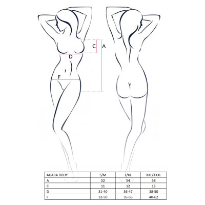 Еротичне боді монокіні ADARA BODY black L/XL Passion