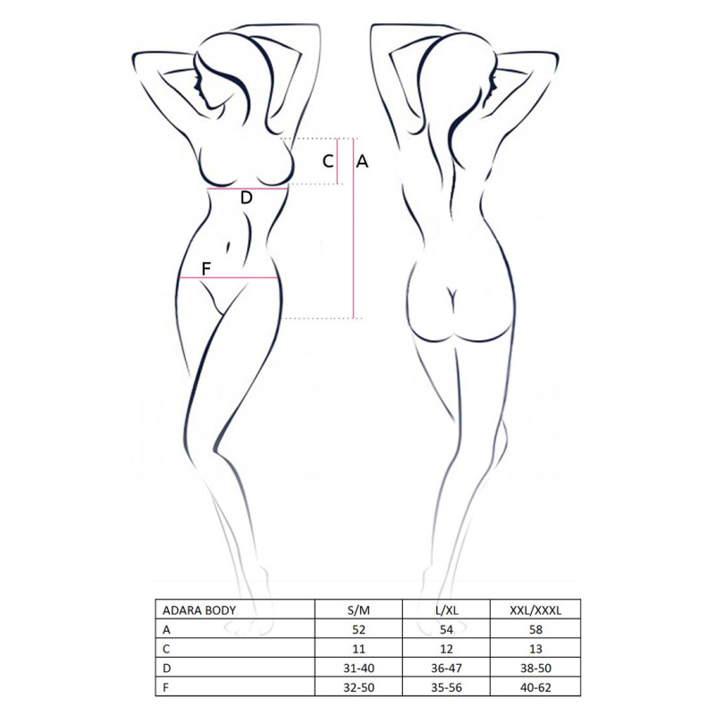 Еротичне боді монокіні ADARA BODY black L/XL Passion