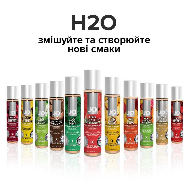 Їстівний лубрикант на водній основі JO H2O - Watermelon (Кавун) 120 мл, без цукру