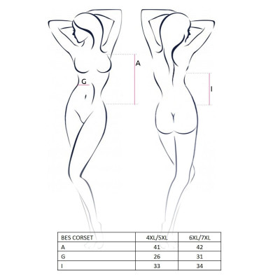 Корсет плаття латекс з пажами BES CORSET Black 6XL/7XL - Passion, стрінги, шнурівка