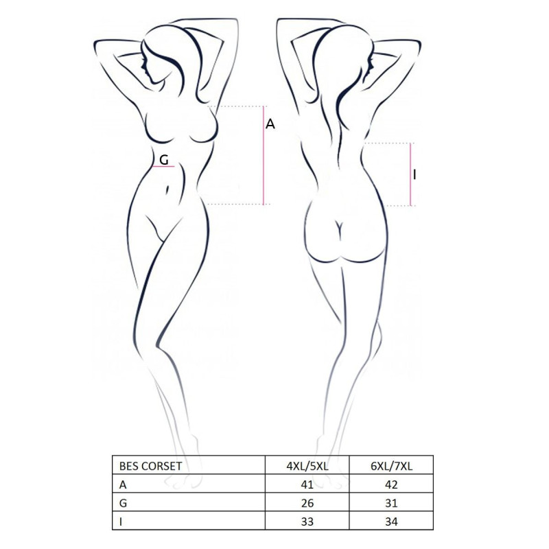 Корсет плаття латекс з пажами BES CORSET black 6XL/7XL - Passion, стрінги, шнурівка