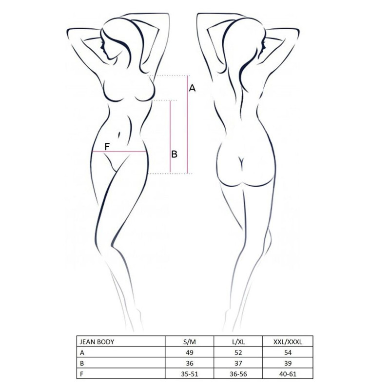Еротичне боді монокіні плаття латекс JEAN BODY black L/XL - Passion