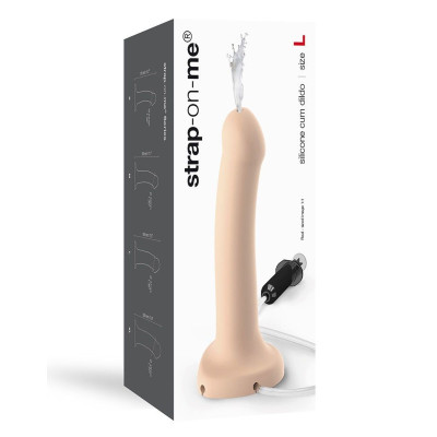 Кінчаючий фалоімітатор Strap-On-Me Dildo Cum Flesh, діаметр 3,6см, силікон, насадка для страпона